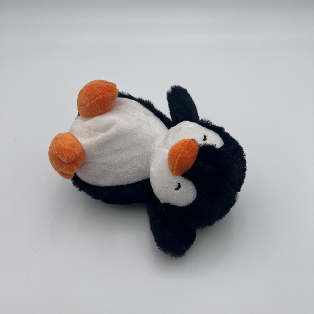 Sleeping Penguin Plush Stuffed Animal Small Black White Orange 5 inch